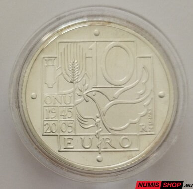 Taliansko 10 euro 2005 - 60 rokov OSN - BU