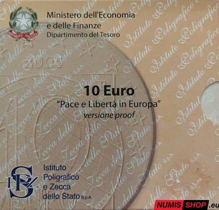 Taliansko 10 euro 2005 - Peace and Freedom Europe - PROOF