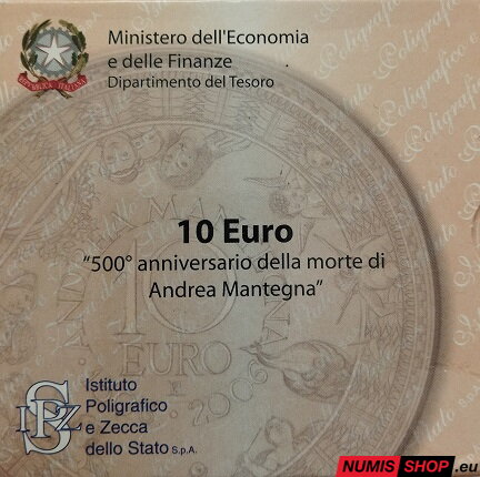 Taliansko 10 euro 2006 - Andrea Mantegna - PROOF