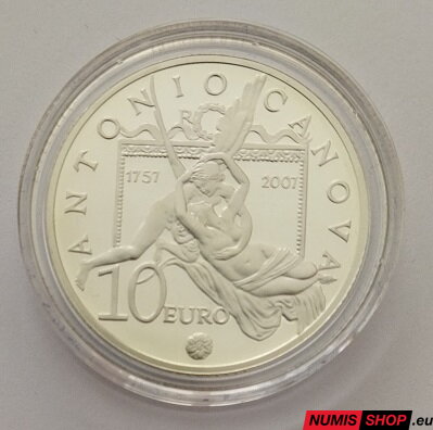 Taliansko 10 euro 2007 - Antonio Canova - PROOF