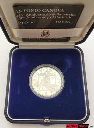 Taliansko 10 euro 2007 - Antonio Canova - PROOF