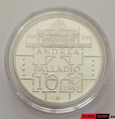 Taliansko 10 euro 2008 - Andrea Palladio - PROOF