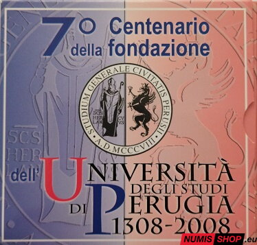 Taliansko 10 euro 2008 - Univerzita Perugia - PROOF