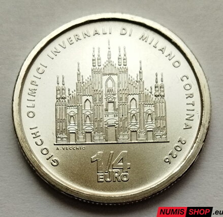 Taliansko 1/4 euro 2025 - Winter Olympic Games Milano - Cortina - Milano