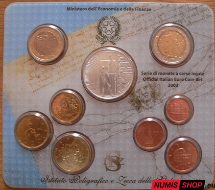 Sada Taliansko 2003 + strieborné 5 euro