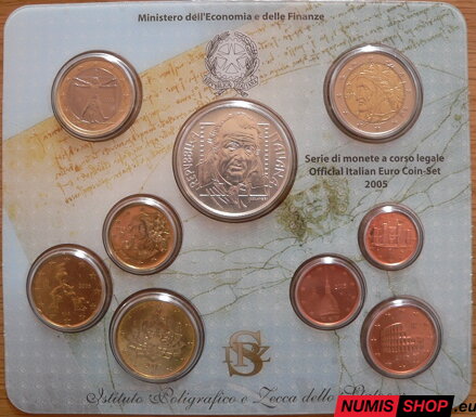 Sada Taliansko 2005 + strieborné 5 euro Federico Fellini