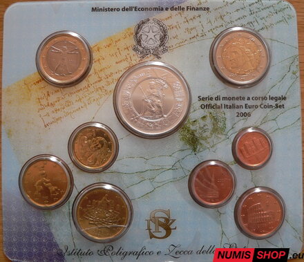 Sada Taliansko 2006 + strieborné 5 euro Talianska republika