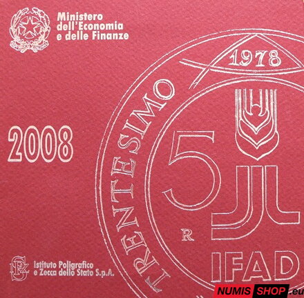 Sada Taliansko 2008 + strieborné 5 euro Medzinárodný fond pre rozvoj poľnohospodárstva