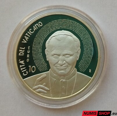 10 euro Vatikán 2015 - 10. výročie úmrtia Jána Pavla II. - PROOF