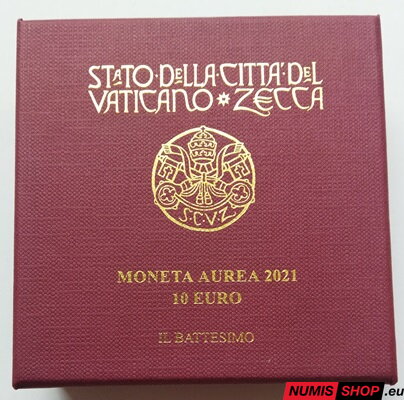 10 euro Vatikán 2021 zlato PROOF - Krst 10 euro Vatikán 2021 zlato PROOF - Krst