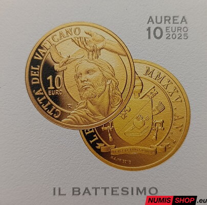 10 euro Vatikán 2025 zlato PROOF - Krst 