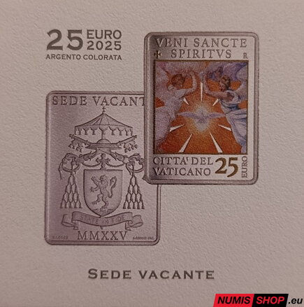  25 euro Vatikán 2025 - Sede Vacante - kolorovaná - PROOF