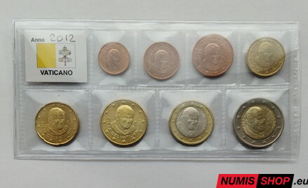 Vatikán 2012 - 1 cent až 2 euro - UNC