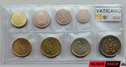 Vatikán 2022 - 1 cent až 2 euro - UNC