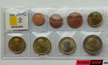 Vatikán 2006 - 1 cent až 2 euro - UNC