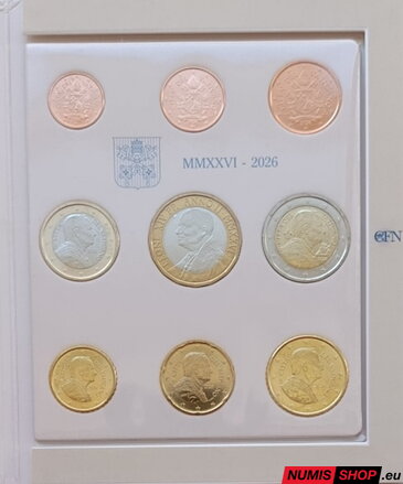 Vatikán sada 2026 + 5 euro František z Assisi (prvá sada s portrétom Leva XIV.)