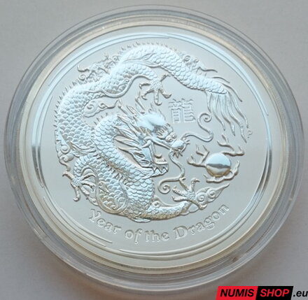 Austrália - 1 kilo Lunar - Year of the Dragon - 2012 - investičné striebro