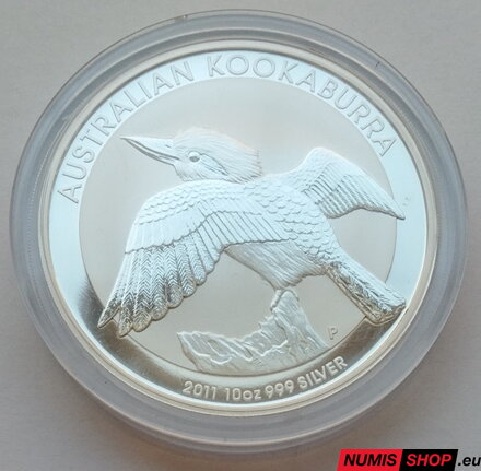 Austrália - 10 oz Kookaburra - 2011 - investičné striebro