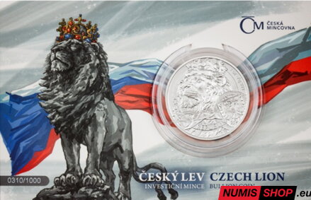 Česká republika - 1 oz Český lev - 2025 - číslovaný v karte