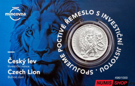 Česká republika - 1 oz Český lev - 2026 - číslovaný v karte