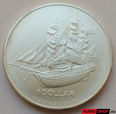 Cook Islands - 1 oz Bounty - 2010 - investičné striebro