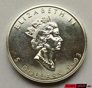 Kanada - 1 oz Maple Leaf - 1993 - investičné striebro