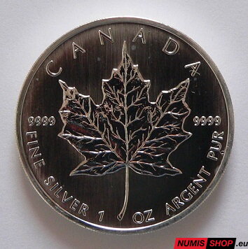 Kanada - 1 oz Maple Leaf - 1989 - investičné striebro