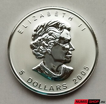 Kanada - 1 oz Maple Leaf - 2005 - Rooster - reverse proof - investičné striebro