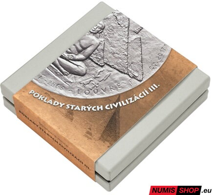 Strieborná minca - Cvengrošová - Poklady starých civilizácií III. - pyramídy v Gíze - vysoký reliéf