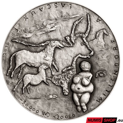 Strieborná minca - Cvengrošová - Poklady starých civilizácií V. - Willendorfská venuša - vysoký reliéf
