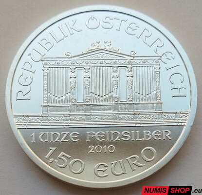 Rakúsko - 1 oz Philharmoniker - 2010 - investičné striebro