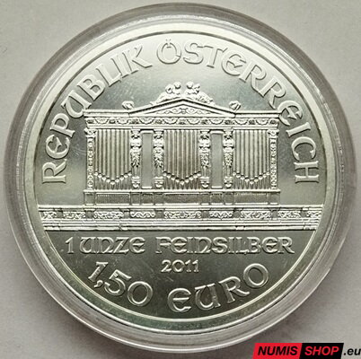Rakúsko - 1 oz Philharmoniker - 2011 - investičné striebro