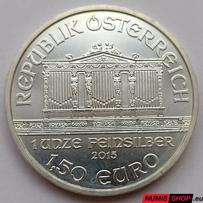 Rakúsko - 1,5 euro - 1 oz Ag Philharmoniker - 2015