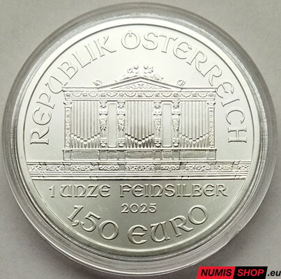 Rakúsko - 1 oz Philharmoniker - 2025 - investičné striebro