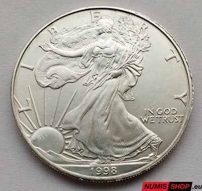 USA - 1 oz American Silver Eagle - 1998 - investičné striebro