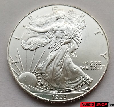 USA - 1 oz American Silver Eagle - 1999 - investičné striebro