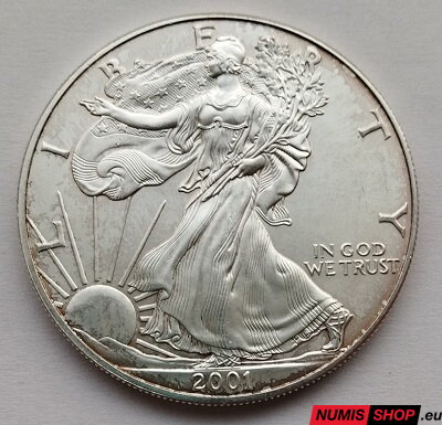 USA - 1 oz American Silver Eagle - 2001 - investičné striebro