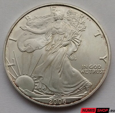 USA - 1 oz American Silver Eagle - 2006 - investičné striebro