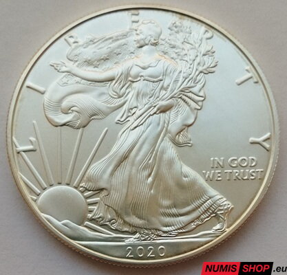 USA - 1 oz American Silver Eagle - 2020 - investičné striebro