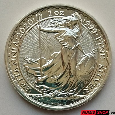 Veľká Británia - 1 oz - 2 pounds Britannia - 2020 - investičné striebro