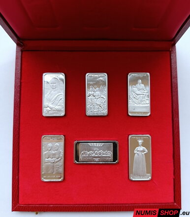 Strieborné tehličky - Umelecké diela (Ag925, 6 x 60g)