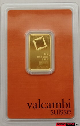 Zlatá investičná tehlička - Valcambi suisse - 10 g