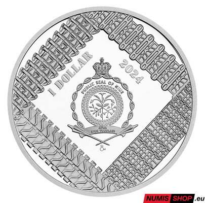 Strieborná minca 1 oz - Obrnená technika - M26 Pershing  - proof
