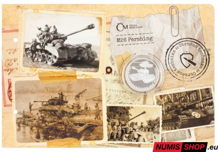 Strieborná minca 1 oz - Obrnená technika - M26 Pershing  - proof