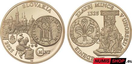 Nezrealizované motívy - 100 eur 2025 - Zavedenie zlatej mince - florénu v Uhorsku