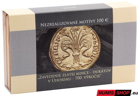 Nezrealizované motívy - 100 eur 2025 - Zavedenie zlatej mince - florénu v Uhorsku