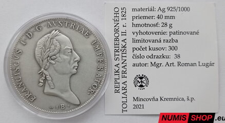 Replika toliaru - František II. 1825