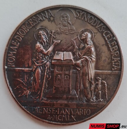 Bronzová medaila - Vatikán - 1960 - Ján Pavol XXIII. - Prvá rímska diecézna synoda