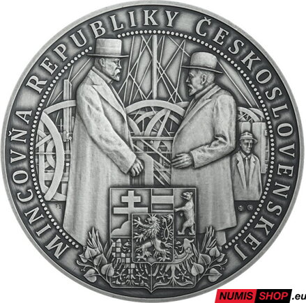 Strieborná medaila - Návšteva Masaryka v Mincovni Kremnica