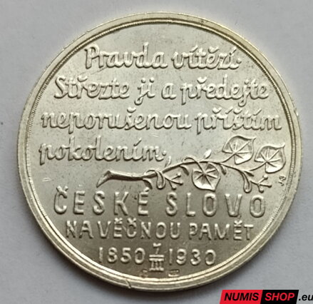 Medaila - T. G. Masaryk - České slovo - striebro
